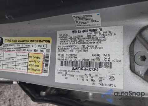 2016 Ford Fusion Se из США, поврежденный, VIN 3FA6P0H76GR227362